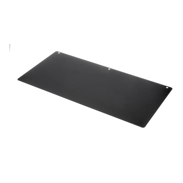 A black rectangular Hatco sanitizing sink heater side panel with holes.