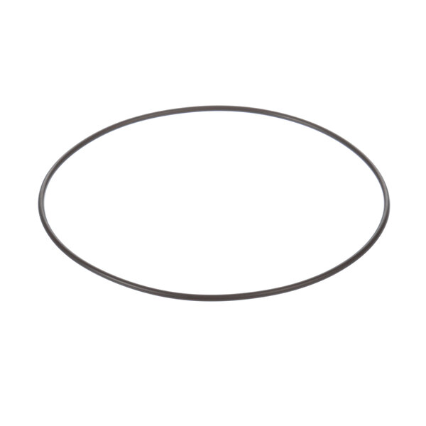 A black circle with a white background.
