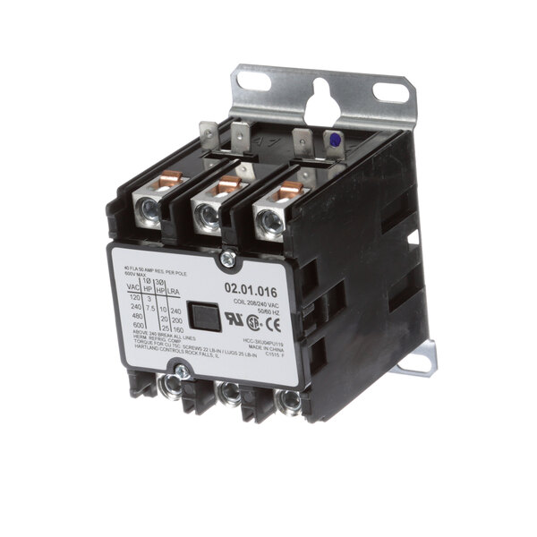 A black and white Hatco Contactor with three switches.