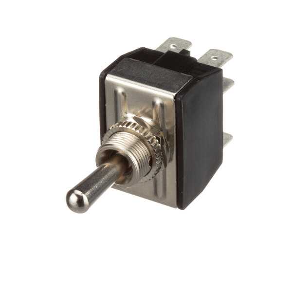 A black and silver Moyer Diebel toggle switch.