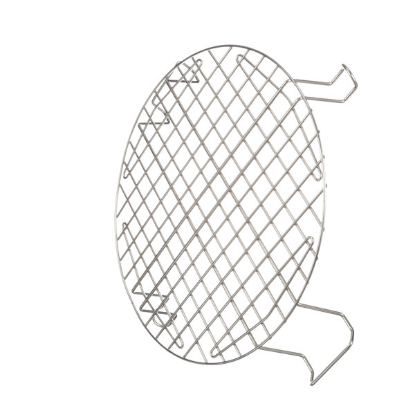 A metal wire safety guard grid with a handle on a white background.
