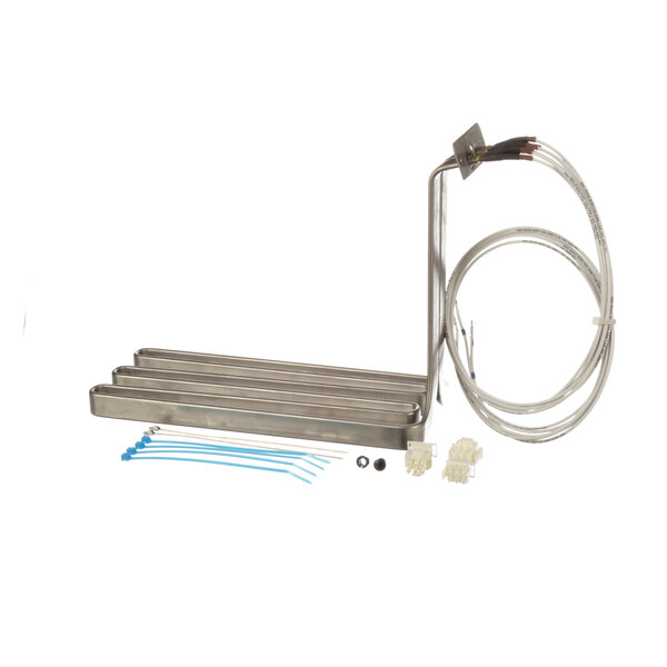A Frymaster stainless steel heating element with wires.