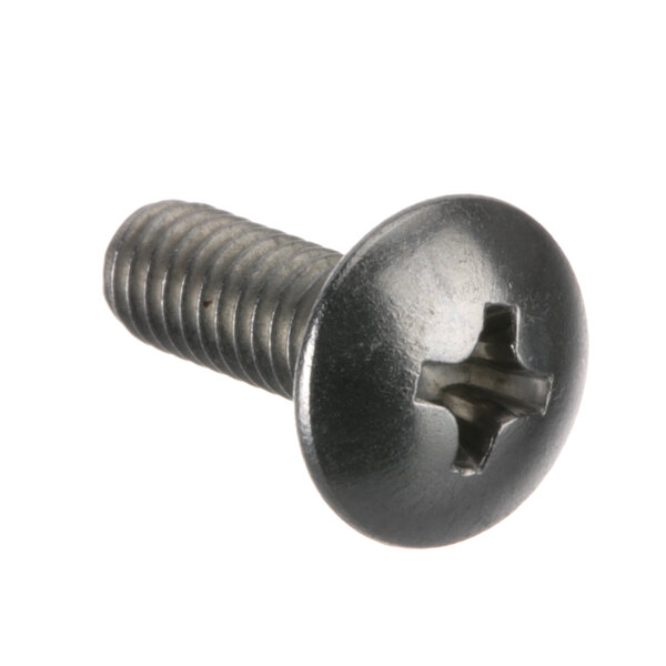 A close-up of a True Refrigeration screw with a hole in it.