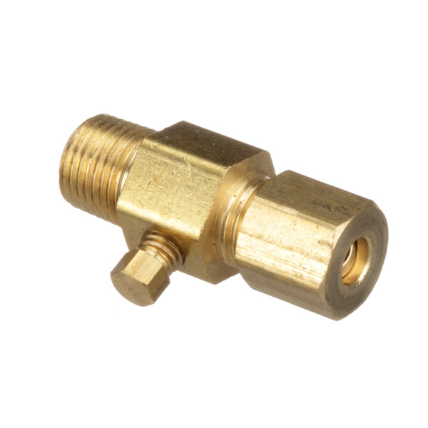 A brass threaded brass nut for a Garland gum valve.