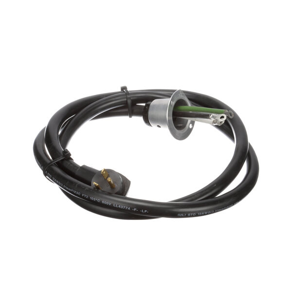 A black Cres Cor power cord with a metal plug.