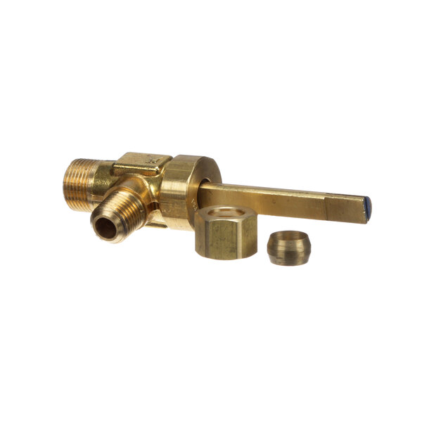 A brass Vulcan gas valve with a brass nut and key.