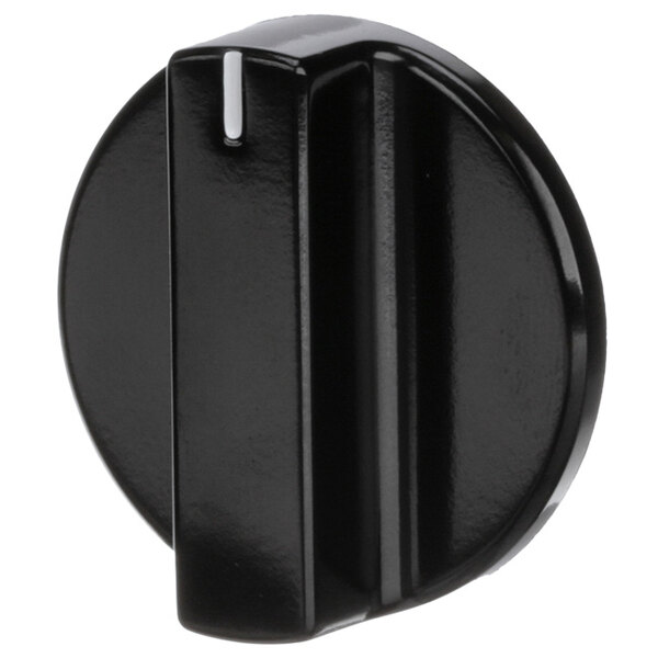 A black knob with a white stripe.