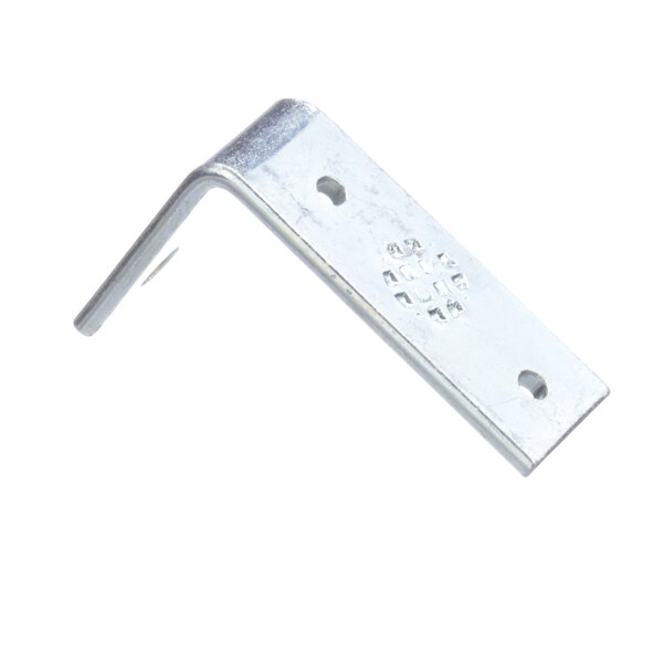 A metal Frymaster universal door hinge with a hole in the middle.