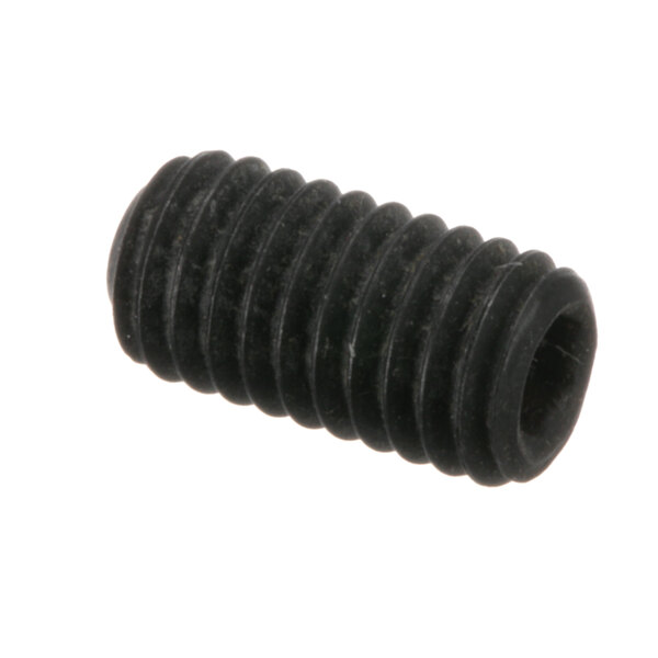 A close-up of a black Univex set screw.