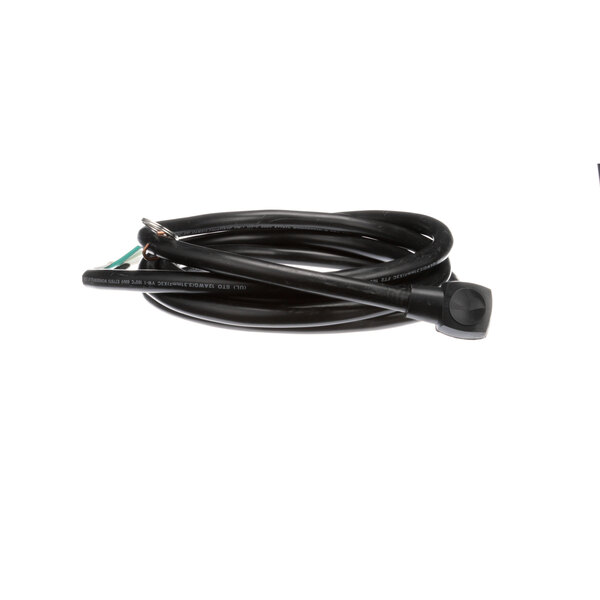 A black Cres Cor power cord with a white connector.