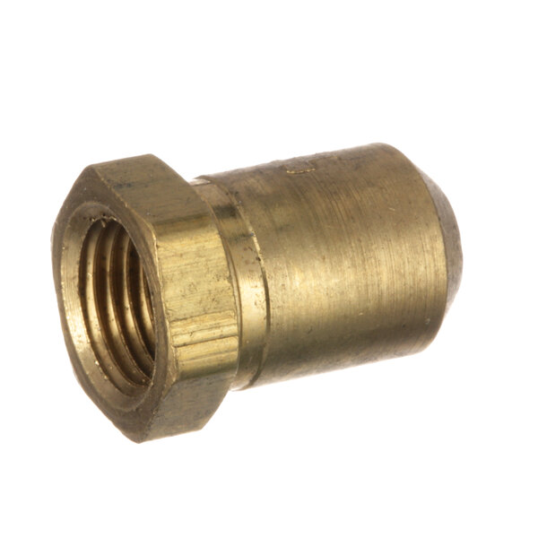 A close-up of a brass threaded nut for a Southbend range.