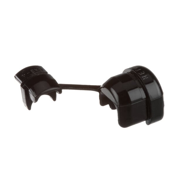 A black plastic APW Wyott strain relief with a black handle.