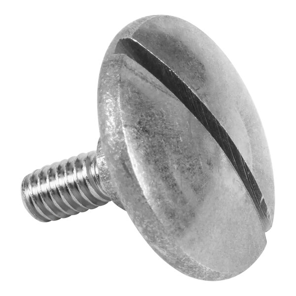 A close-up of a Multiplex shoulder bolt with a metal head.