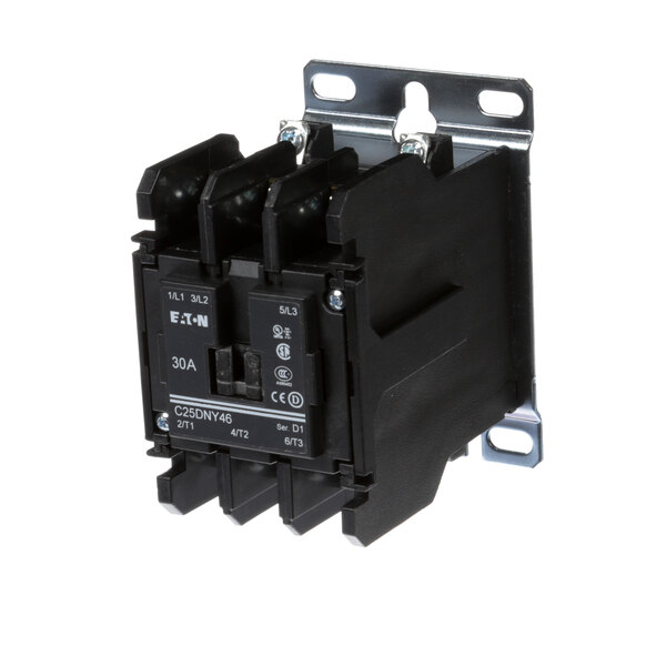 A close up of a black Salvajor contactor with two switches.
