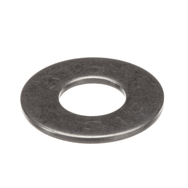 A close-up of a round Champion stainless steel washer with a black finish.