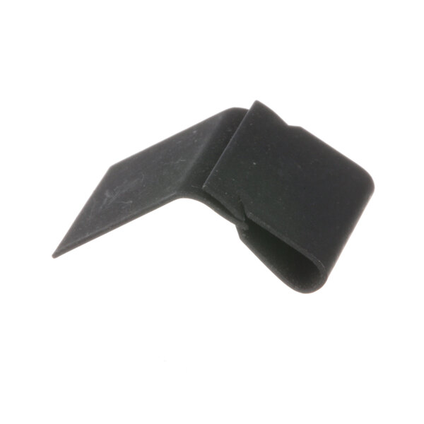A black plastic Federal Industries corner clip with a small hole.