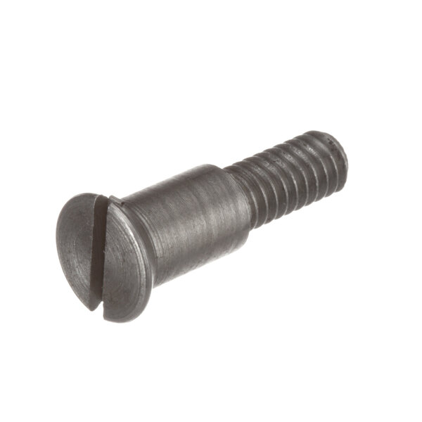A close-up of a black Cleveland screw with a shoulder.