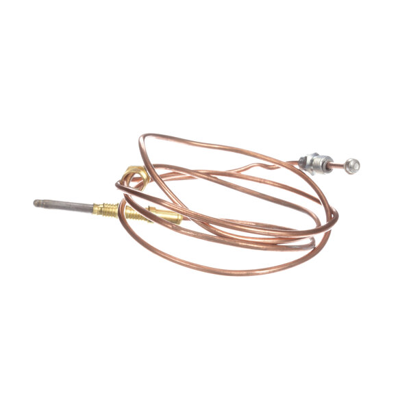 A close-up of a Southbend 48in thermocouple wire with a metal connector on a white background.