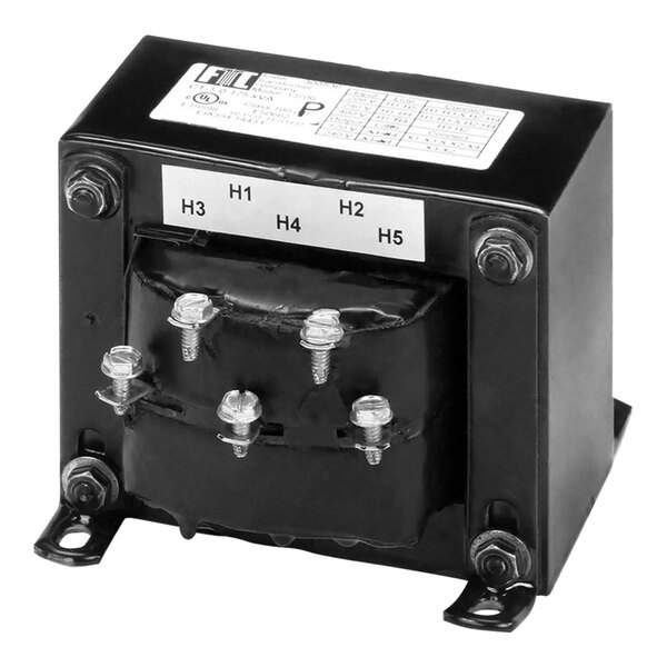 A black Convotherm transformer with white labels.
