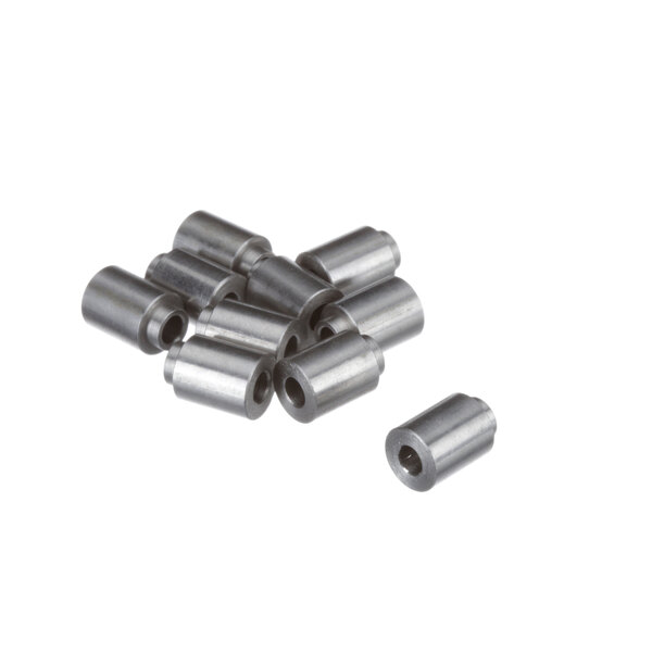 A group of silver Antunes metal spacers.