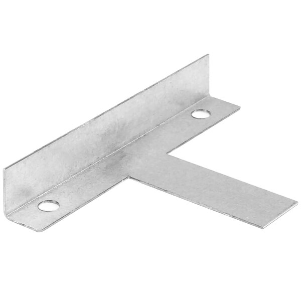 A metal APW Wyott antirotation clamp corner with two holes.