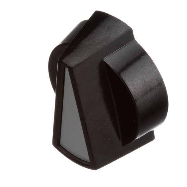 A black plastic knob with a triangle on it.