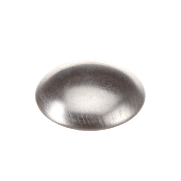 A close-up of a silver oval push-on return cap.