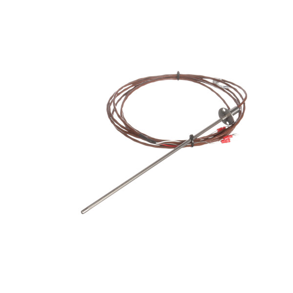 A Middleby Marshall thermocouple with red and white wires and a metal rod.