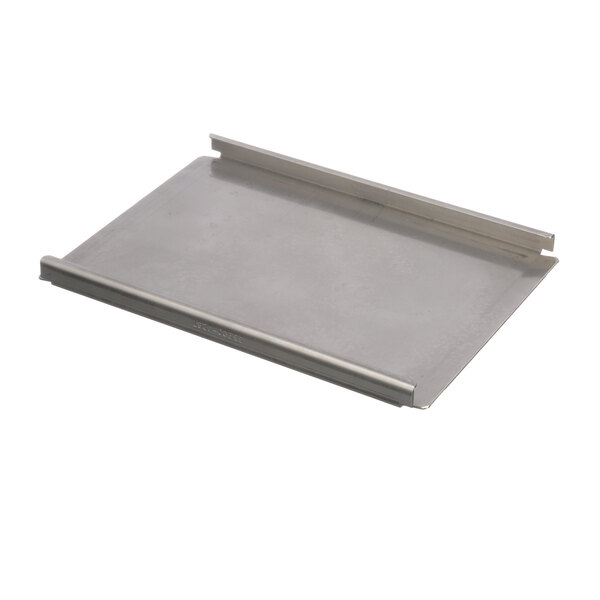 A metal tray with a handle on it.