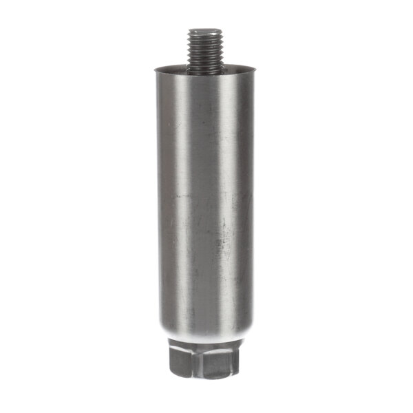 A metal cylinder with a screw on the top.