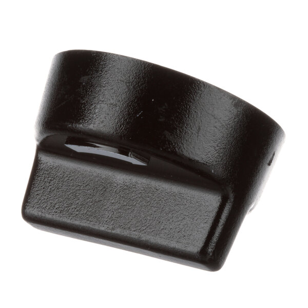 A black plastic knob with a black cover.