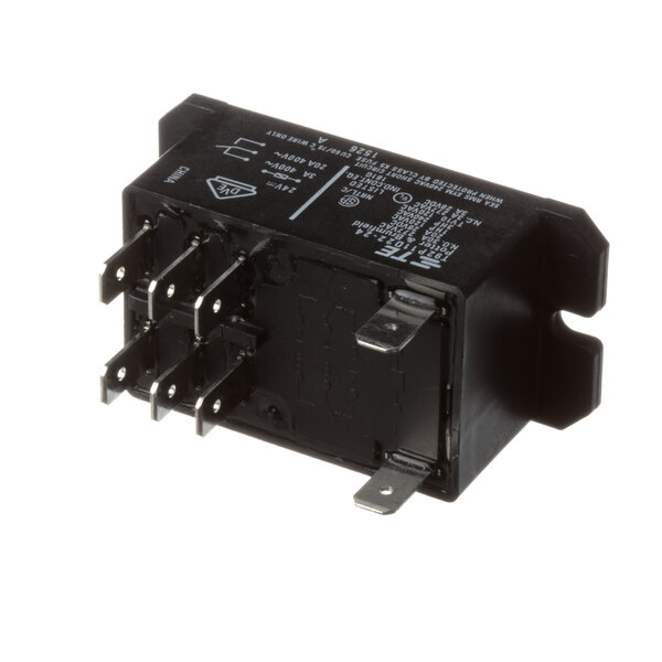 A black Hatco relay with several terminals and two wires.