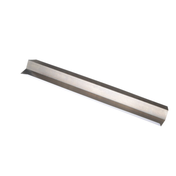 A long rectangular stainless steel metal strip.