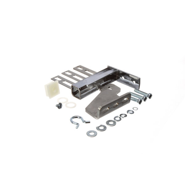 A True Refrigeration metal hinge bracket kit with screws and bolts.