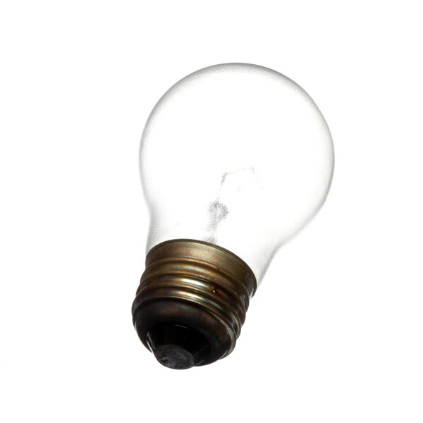 A PTFE coated APW Wyott 40W light bulb with a black base and burnt out rim.