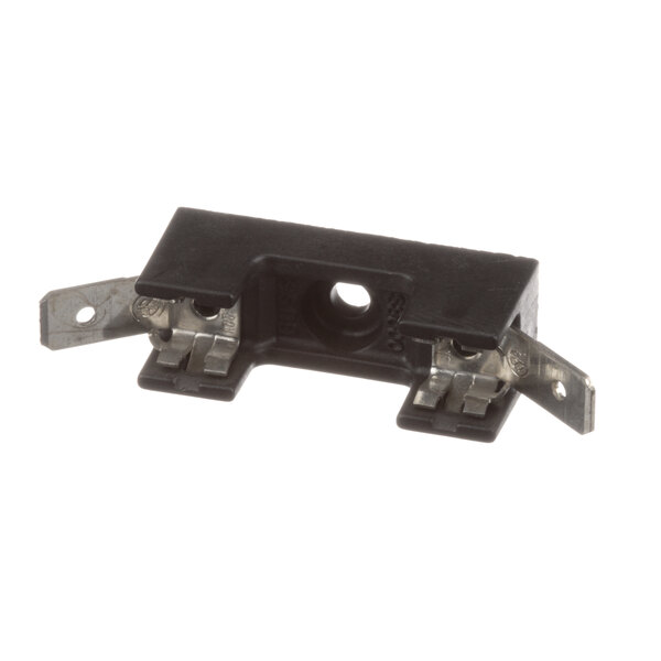 A black plastic Southbend fuse holder with metal clips.