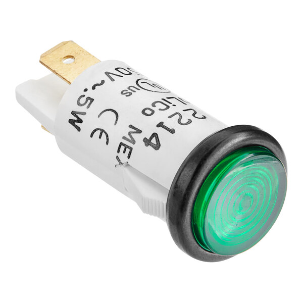 A green light with black text on a white background.