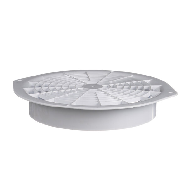 A white circular Master-Bilt fan vent cover with a grid pattern.