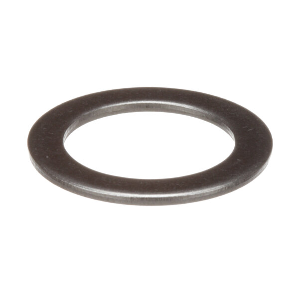 A black rubber spacer with a metal ring.