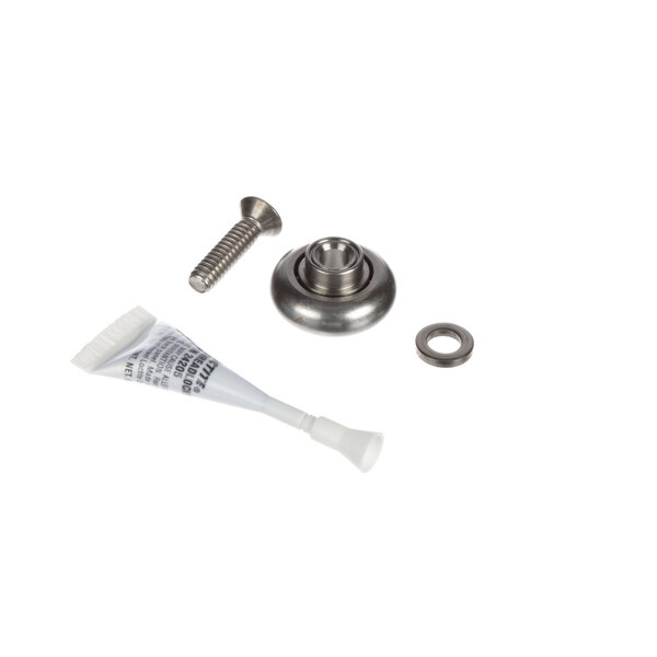 A Silver King roller wheel kit with a screw and nut.
