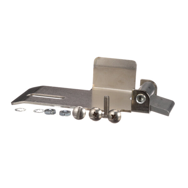 A metal Cres Cor flip latch assembly with screws and bolts.