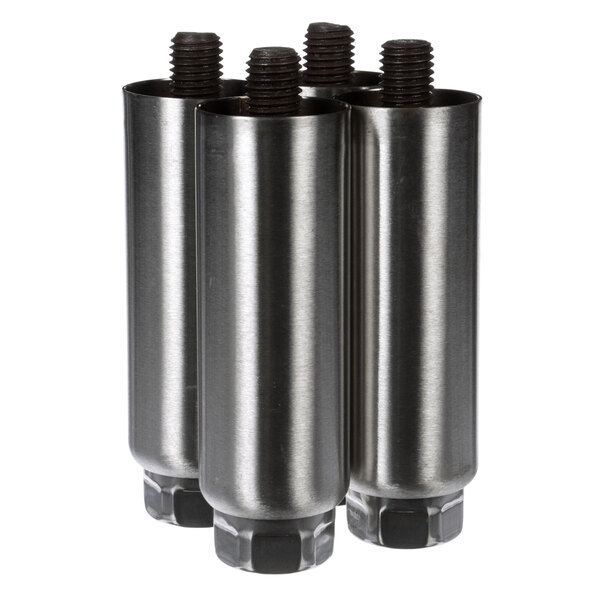 A set of Southbend stainless steel legs with screws.