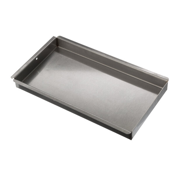 A stainless steel Imperial grease tray with a handle.
