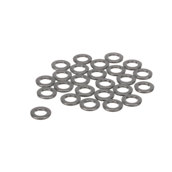 A group of metal Rational A6 washers.
