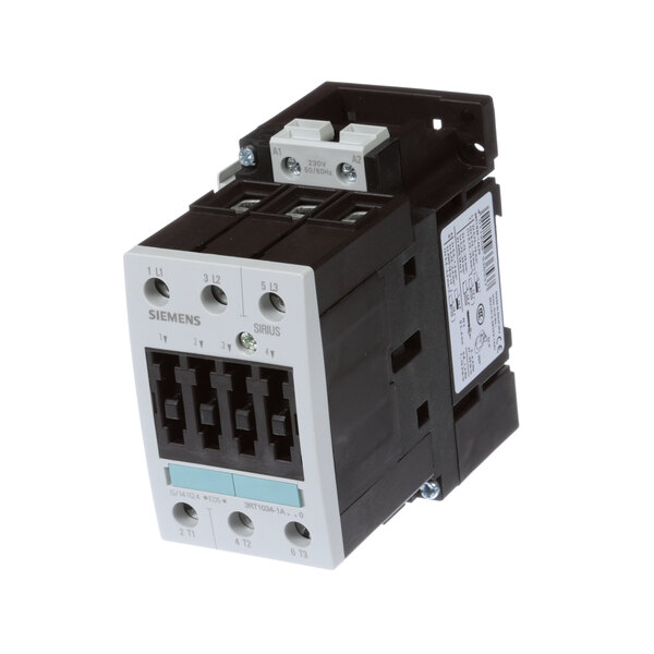 A black and white Cleveland 65140450 contactor.