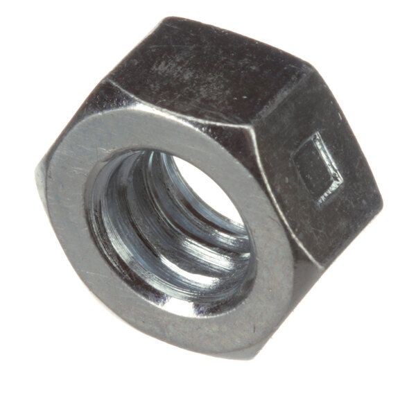 A close-up of a Frymaster 5/16-18 lock nut with a hex head.