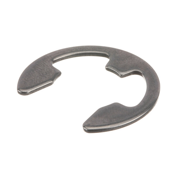 A close-up of a metal E-ring with a hole in it.