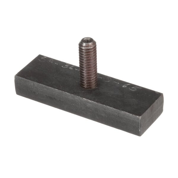 A black rectangular Cleveland screw with a bolt.