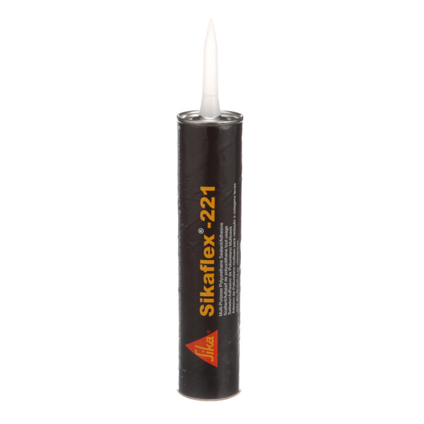 A black tube of Norlake Sikaflex 221 adhesive with a white tip.