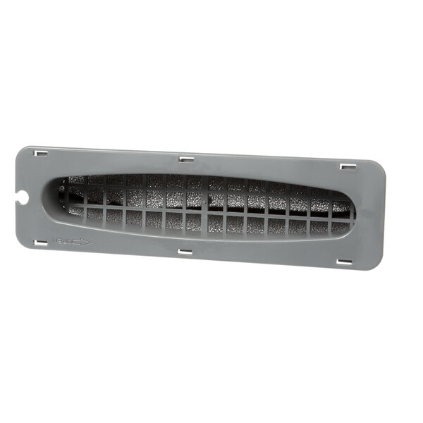 A grey plastic Rational air inlet filter with a metal grate over holes.